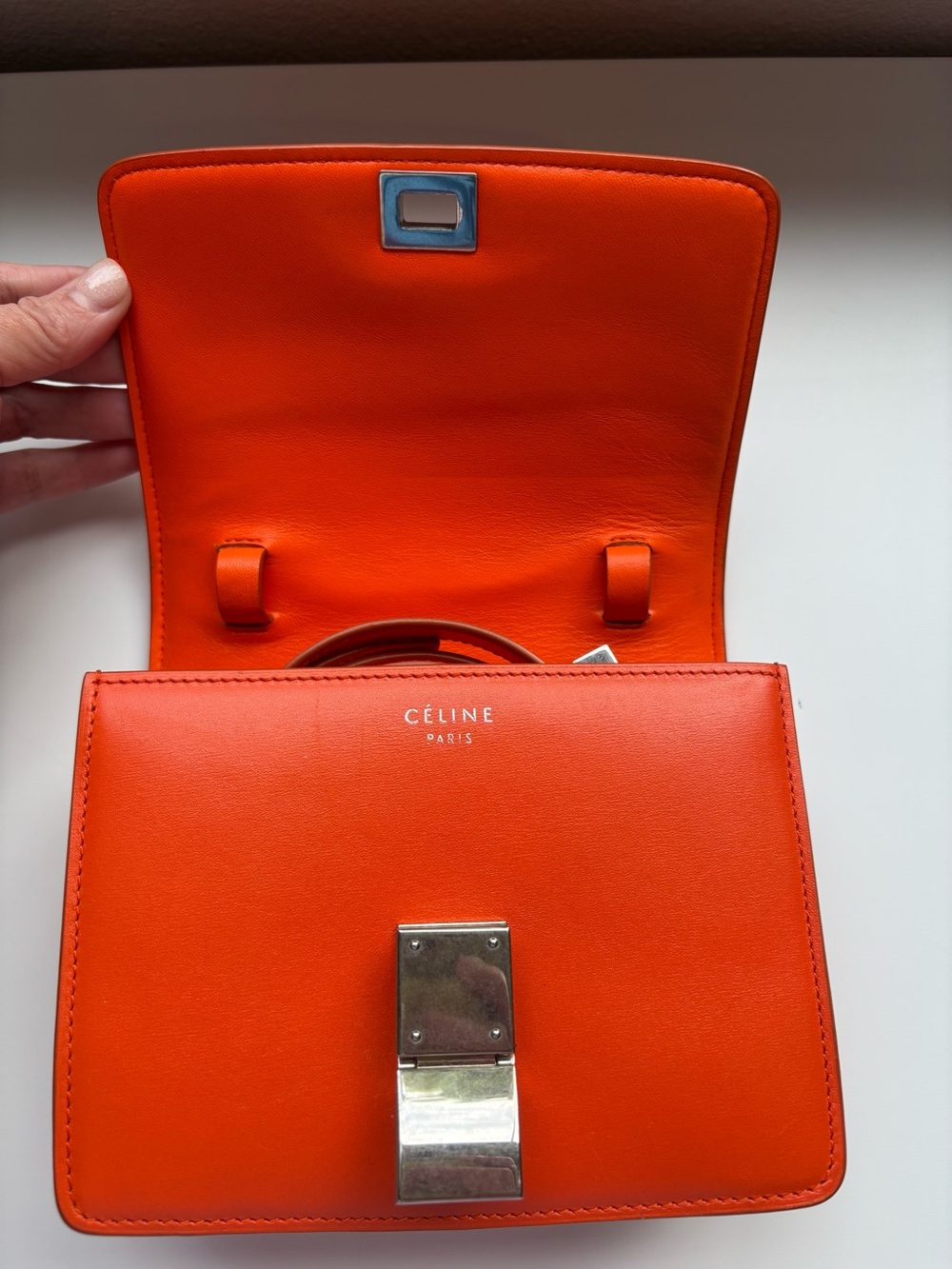 2017 Céline Classic Box Bag Orange crossbody - Picture 9 of 15